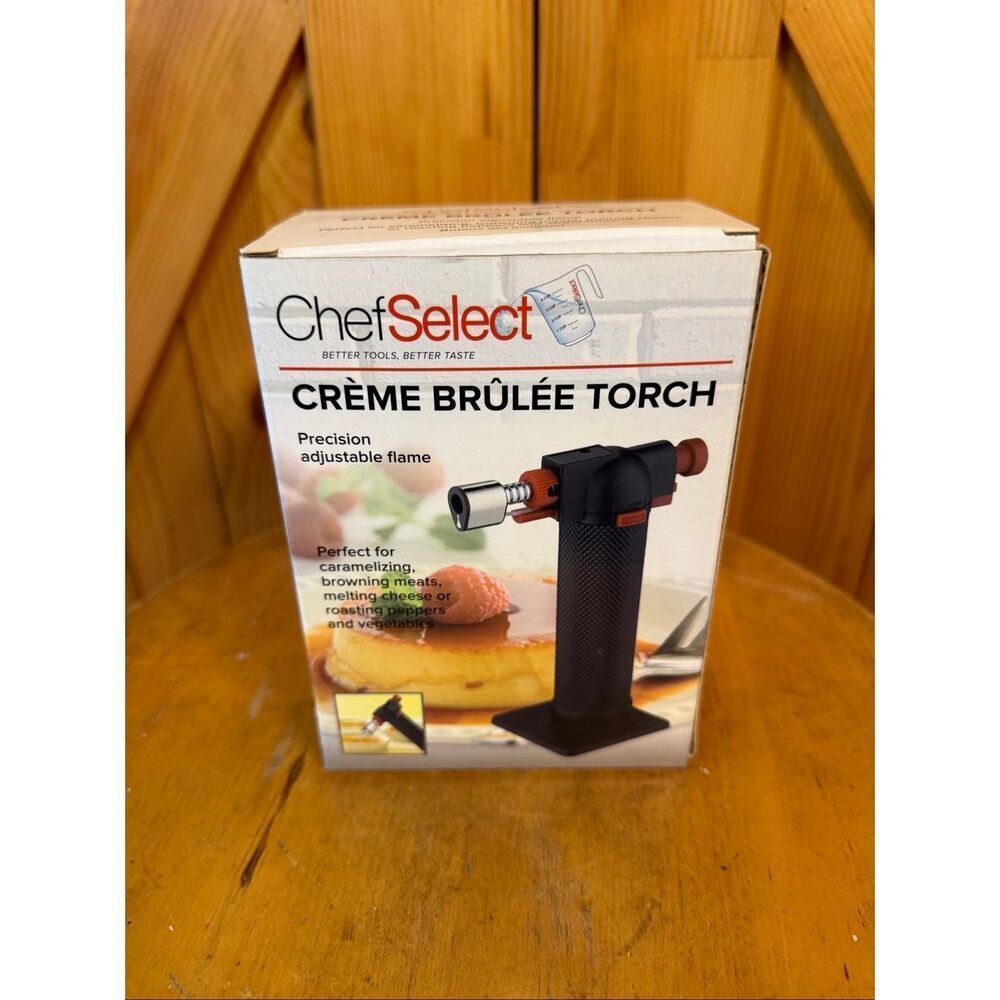 Chef Select Creme Brulee Culinary Butane Torch Black Medium Size nwt (7501)